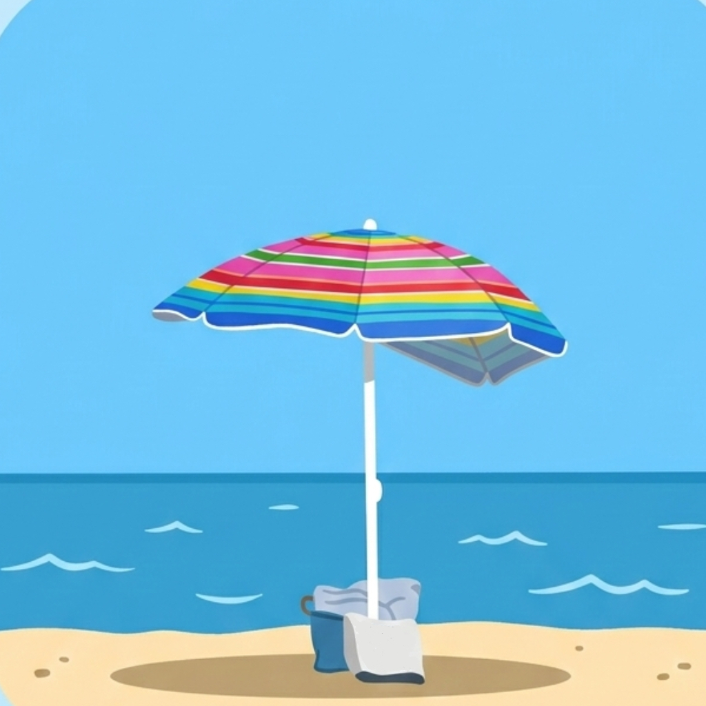 Beach InSight icon, an illustrated beach umbrella